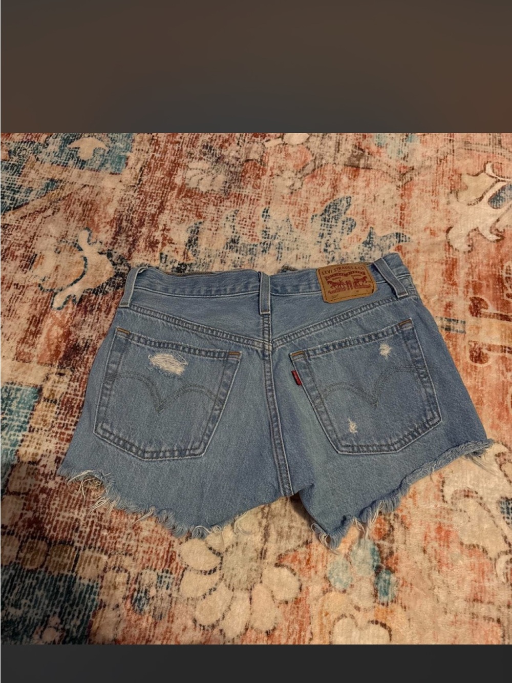 Levi's Light Blue Distressed Denim Cutoff Shorts